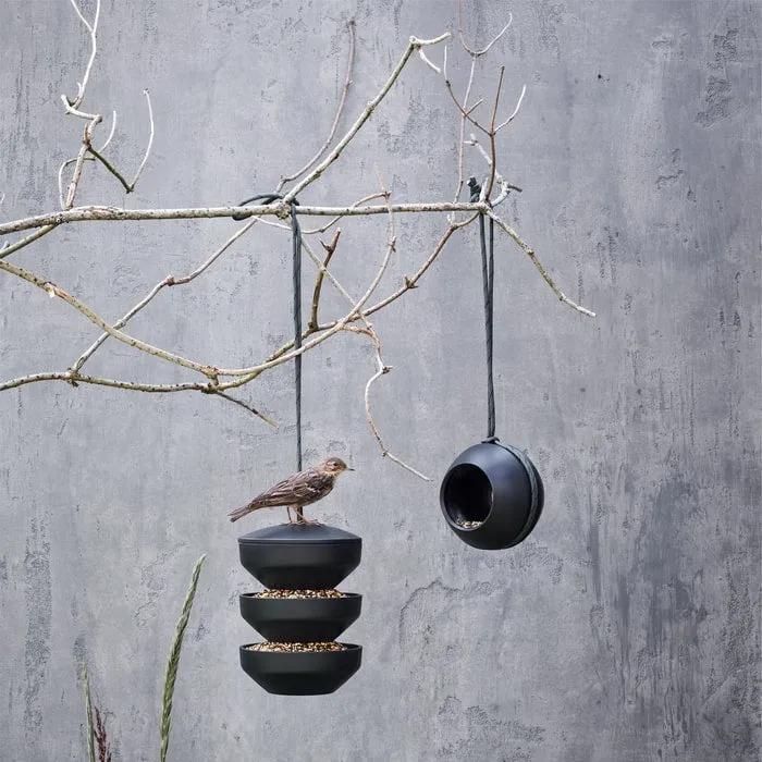 Rosendahl Recycled Bird Feeding Station Hanging, H: 6.9", Green