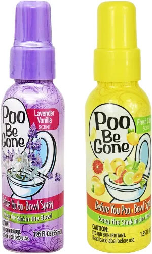 Set of 2 Stinky Bowl Spray 1.85oz - Before You Go Toilet Bathroom Deodorizer - Features Fresh Citrus Scent and Lavender Scent!