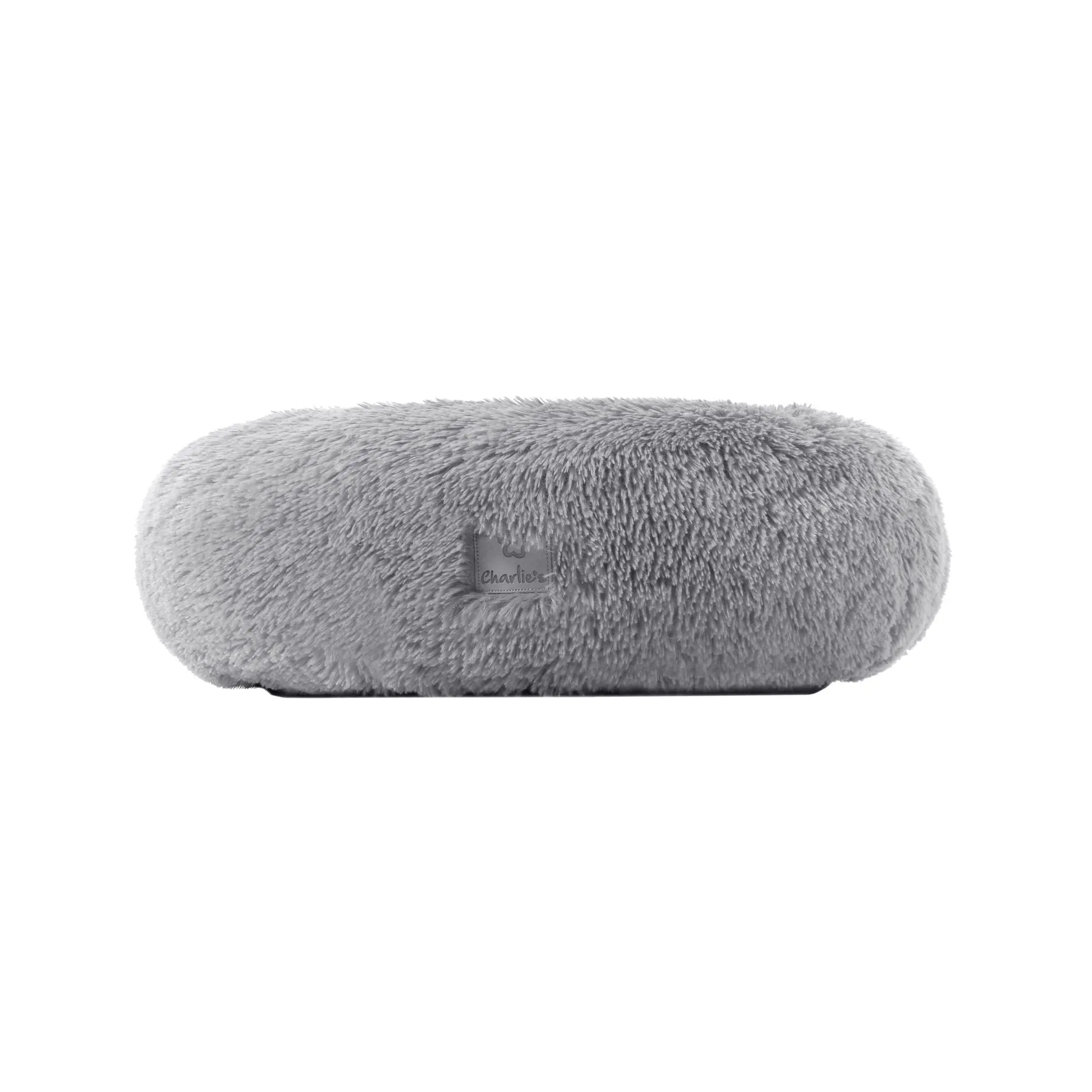 Shaggy Faux Fur Donut Calming Pet Nest Bed - Grey