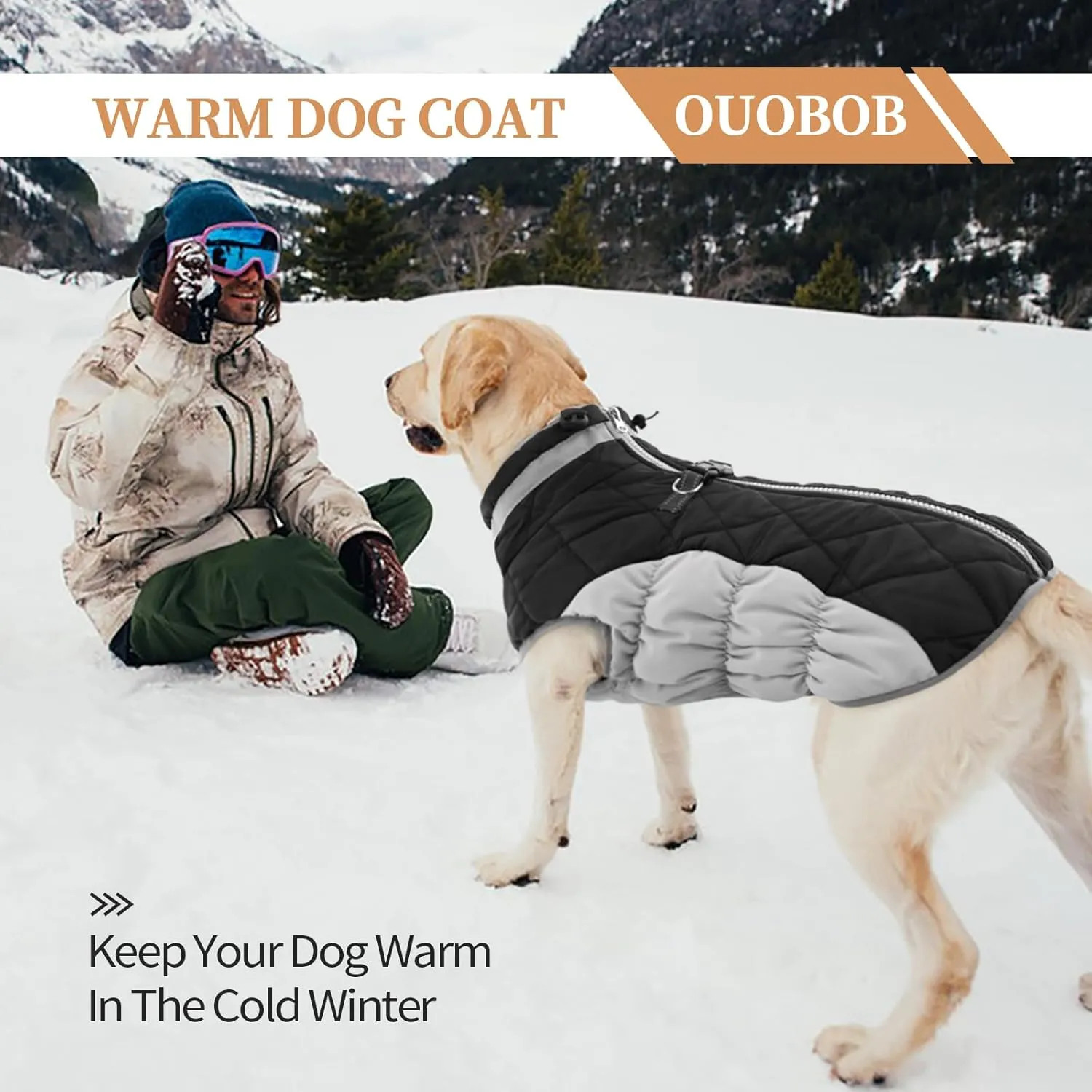 Small Dog Coat,Dog Jackets for Small Dogs,Warm Winter Jacket, Puppy Coat with Harness Built in,Waterproof Dogs Jacket,Puppy Cold Weather Coats,Winter Clothes Snowsuit Shih Tzu Bichon,Black