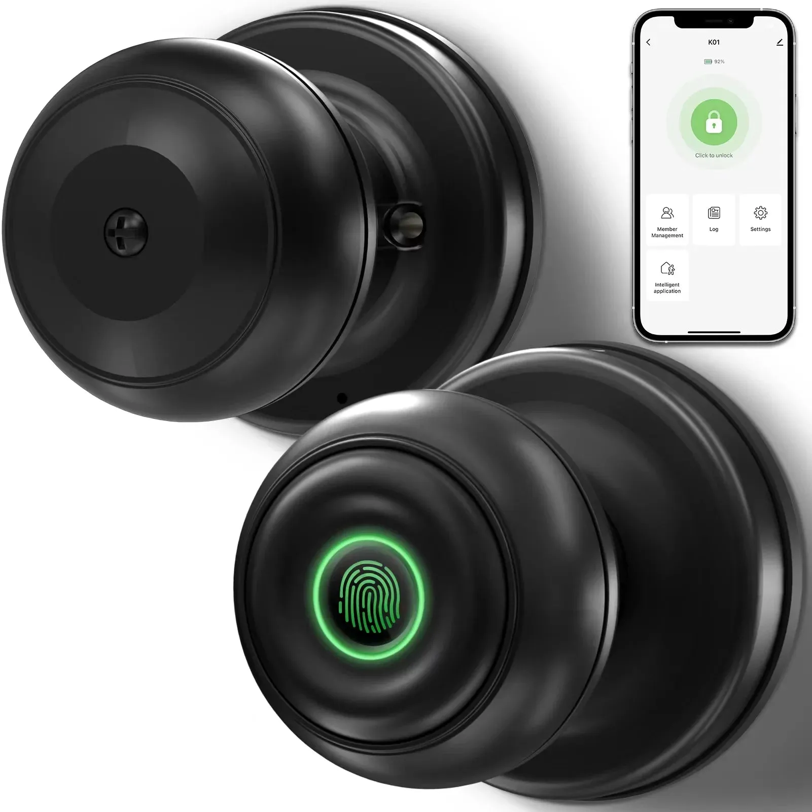 Smart Door Lock - Biometric Fingerprint, App Control, for Bedrooms, Offices, Hotels