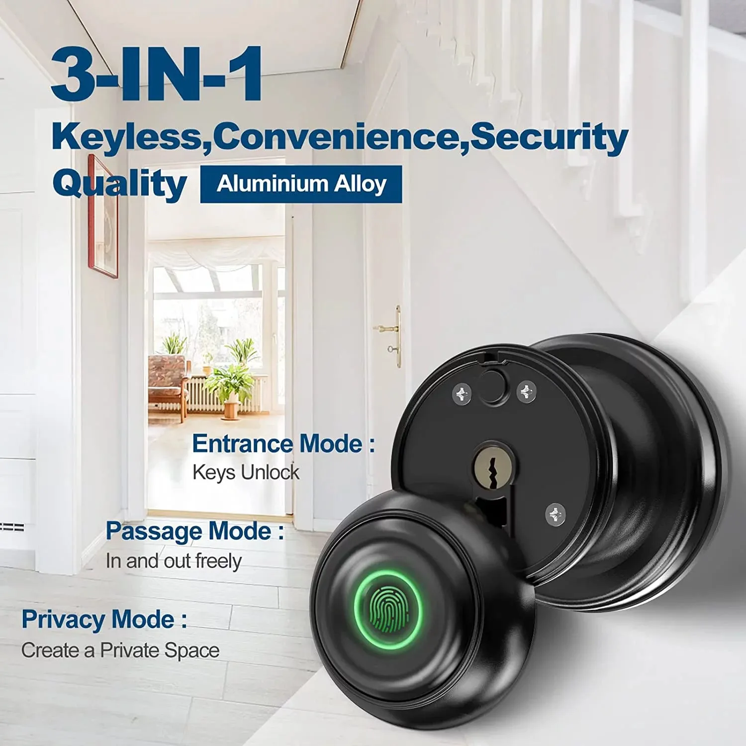 Smart Door Lock - Biometric Fingerprint, App Control, for Bedrooms, Offices, Hotels