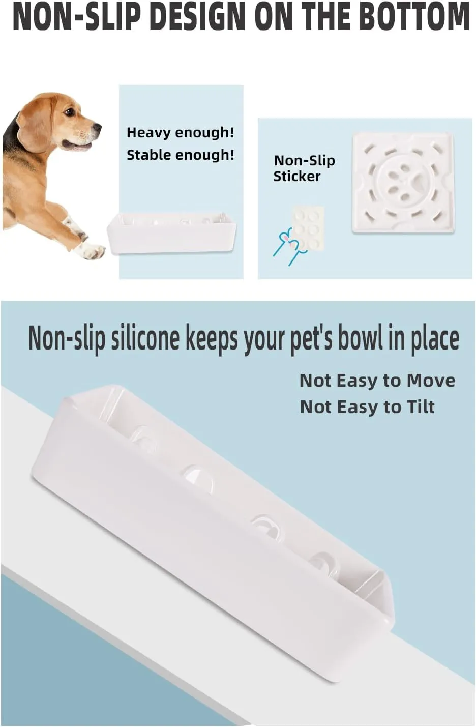 Square Slow Feeder Dog Bowls, Ceramic Fun Slow Eater Bowl for Small Medium Breed (White)