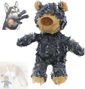Squeaky Plush Bear Toy for Dogs, 2025 Indestructible Robust Bear Dog Toys to Keep Them Busy Plush Pet Toys Dog Companion for Heavy Chewers Pet Squeak Chew Toy for All Pets (Blue, Large)
