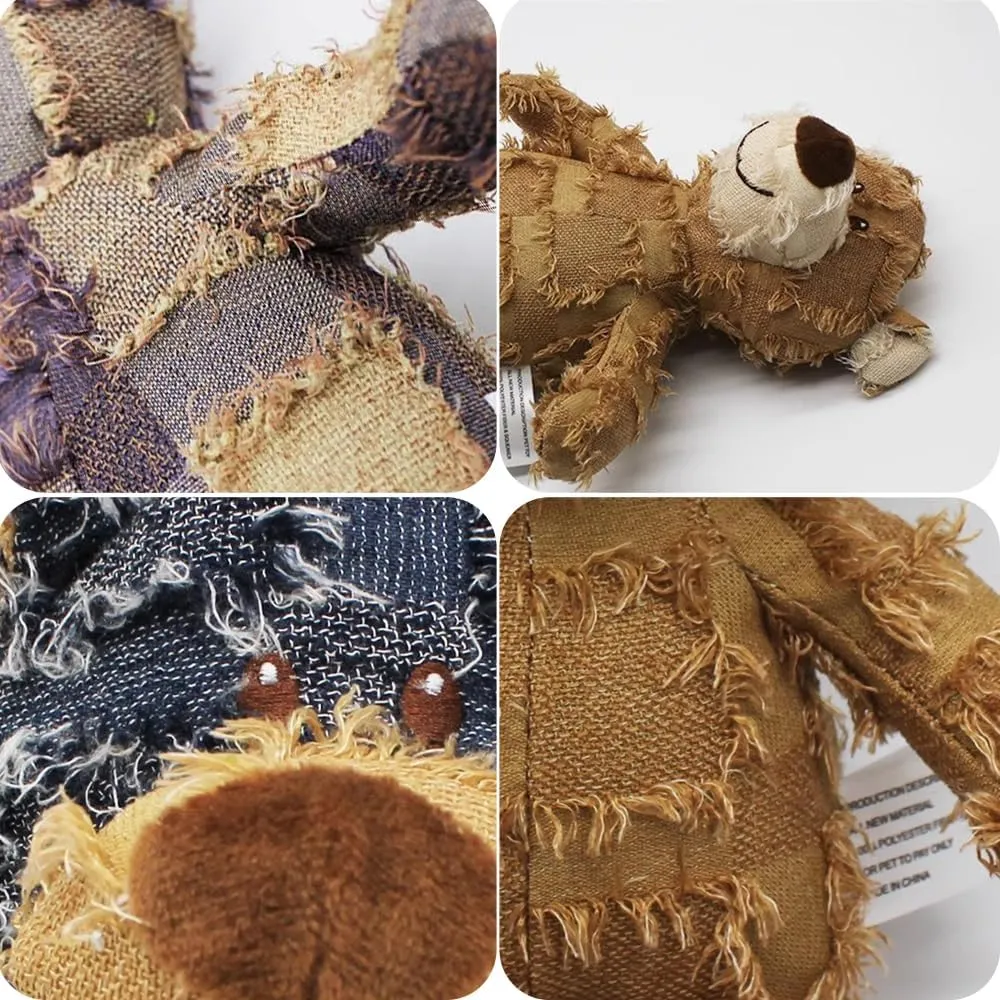 Squeaky Plush Bear Toy for Dogs, 2025 Indestructible Robust Bear Dog Toys to Keep Them Busy Plush Pet Toys Dog Companion for Heavy Chewers Pet Squeak Chew Toy for All Pets (Blue, Large)