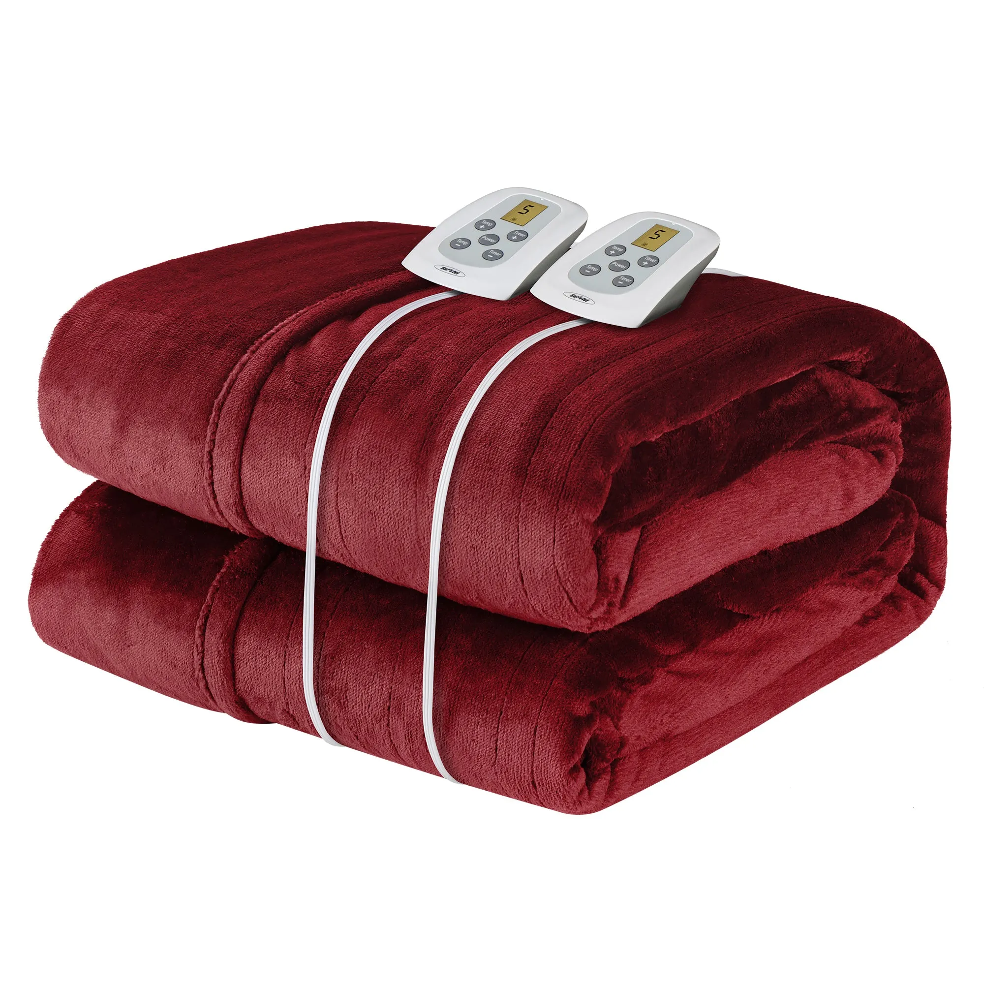 Sunvivi Electric Heated Blanket, 100" x 90" King Size Electric Blanket with 10 Heating Levels and 12 Hours Auto-Off, Soft Velvet Blanket with ETL & FCC Certification, 5 Year Warranty