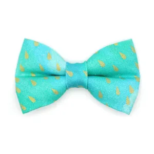 Turquoise Cat Bow Tie - "Splash - Aqua Ombre" - Aquatic Water Raindrops Bow Tie for Cat / Teal, Mint, Summer / Cat   Small Dog