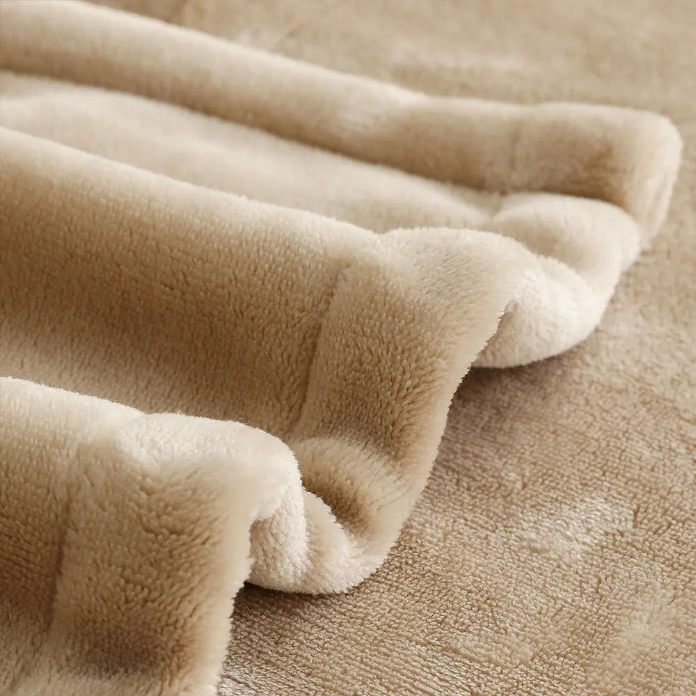 Twin Size Double-Layer Flannel Electric Blanket - 62"x84", 1-12 hrs Timer Auto-Off, 10 Heating Levels