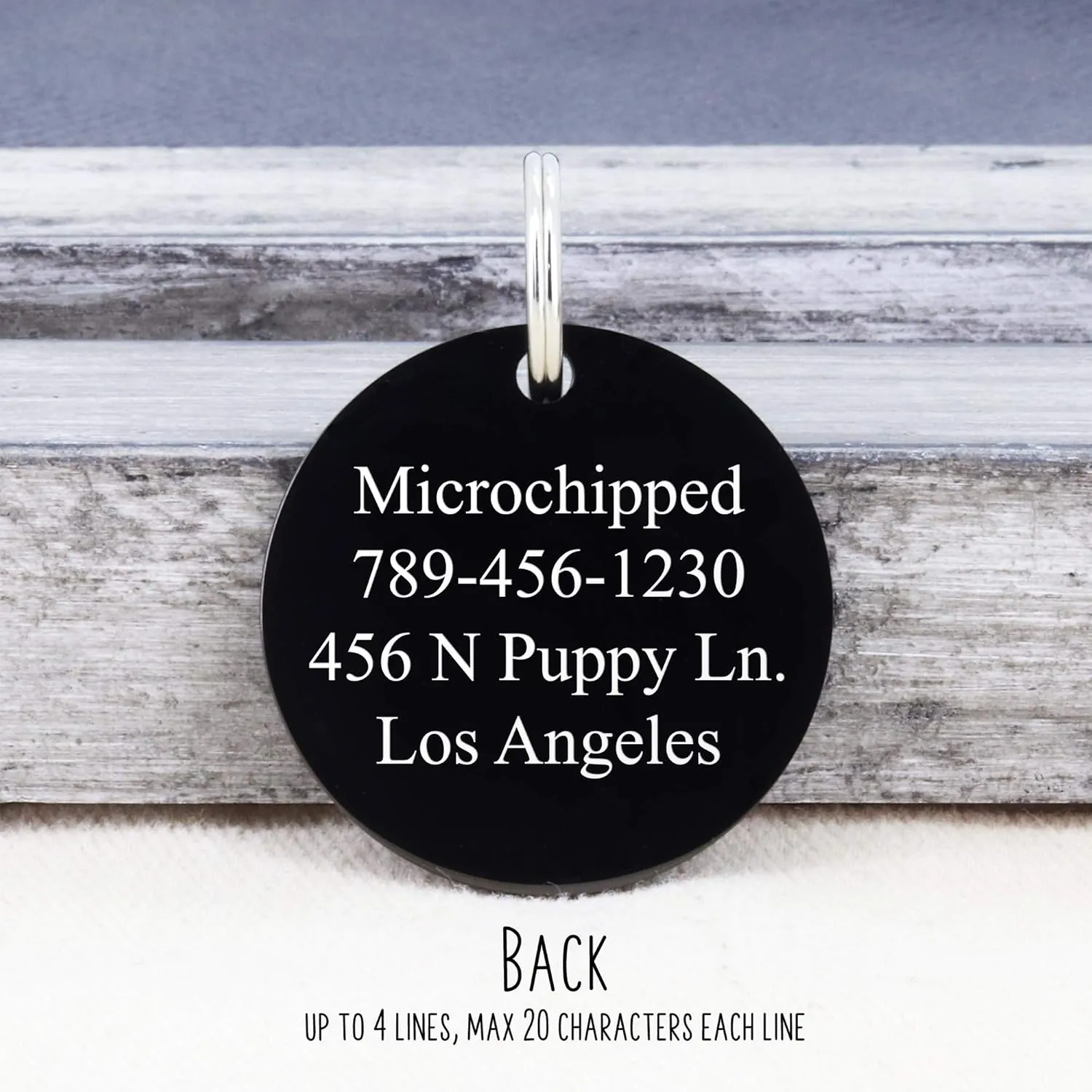 UltraJoys Stainless Steel Pet ID Tag Dog Name Tags Personalized Front and Back Engraving, Customized Dog Tags and Cat Tags, Optional Engraved on Both Sides, Round Tag with Ocean Surfing Design, Small