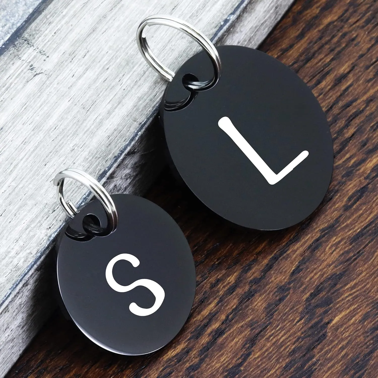UltraJoys Stainless Steel Pet ID Tag Dog Name Tags Personalized Front and Back Engraving, Customized Dog Tags and Cat Tags, Optional Engraved on Both Sides, Round Tag with Ocean Surfing Design, Small