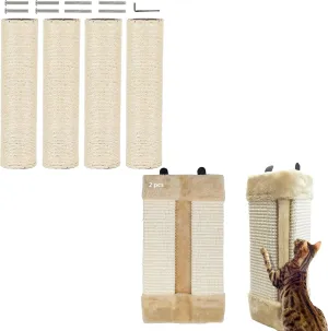 VCEPJH Cat Scratching Post Replacement Tower Scratch Pole Refill Parts with M8 Screws and Corner Cat Scratcher Sisal Wall Mounted Scratching Boards Kitty Scratch Pads