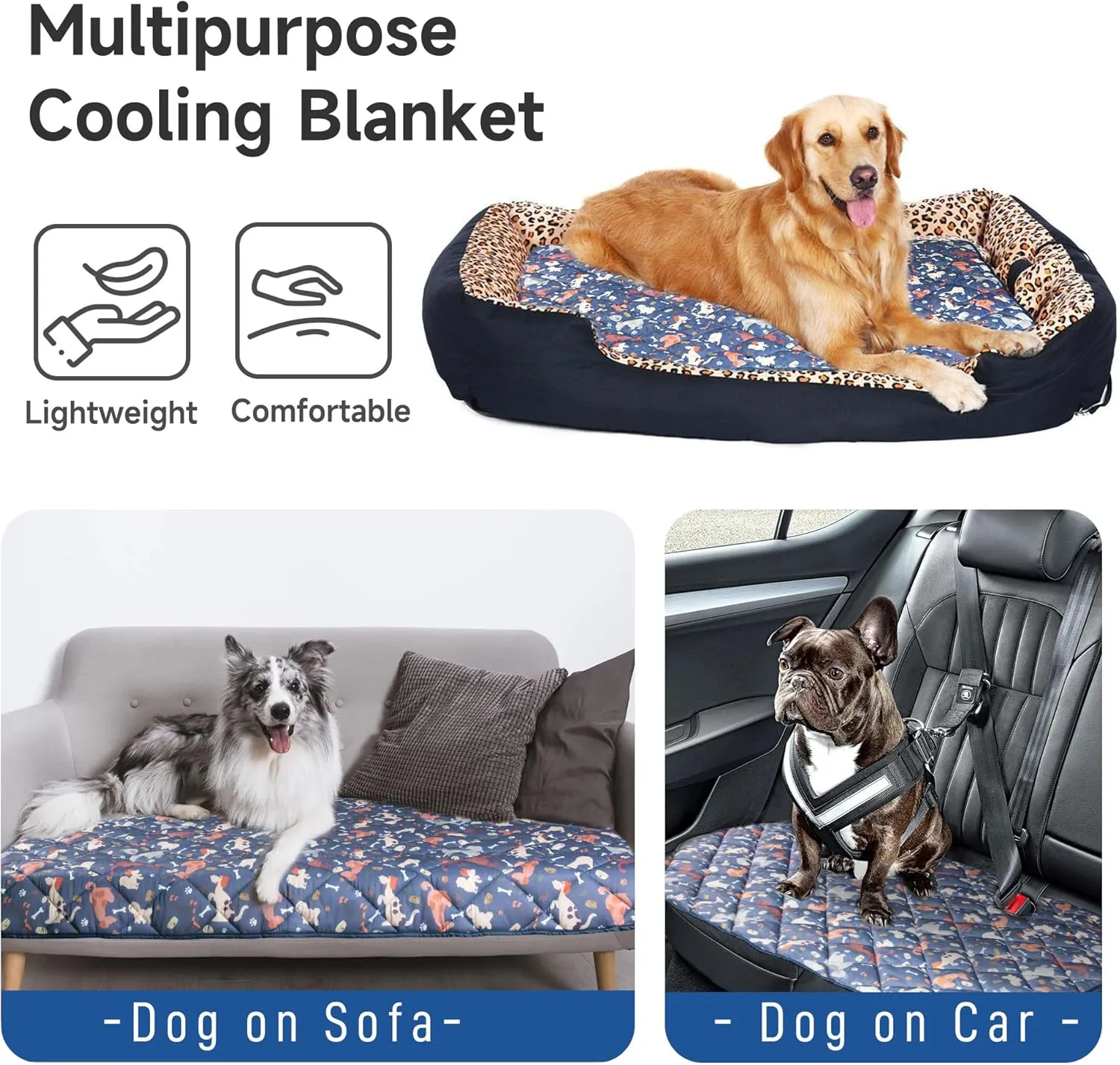 wegreeco Pet Dog Cooling Mat for Cats,Lightweight Bed Outdoor Cooling Blanket for Dogs and Cats,Small Medium Large Puppy Cool Pad for Dogs,Cute L