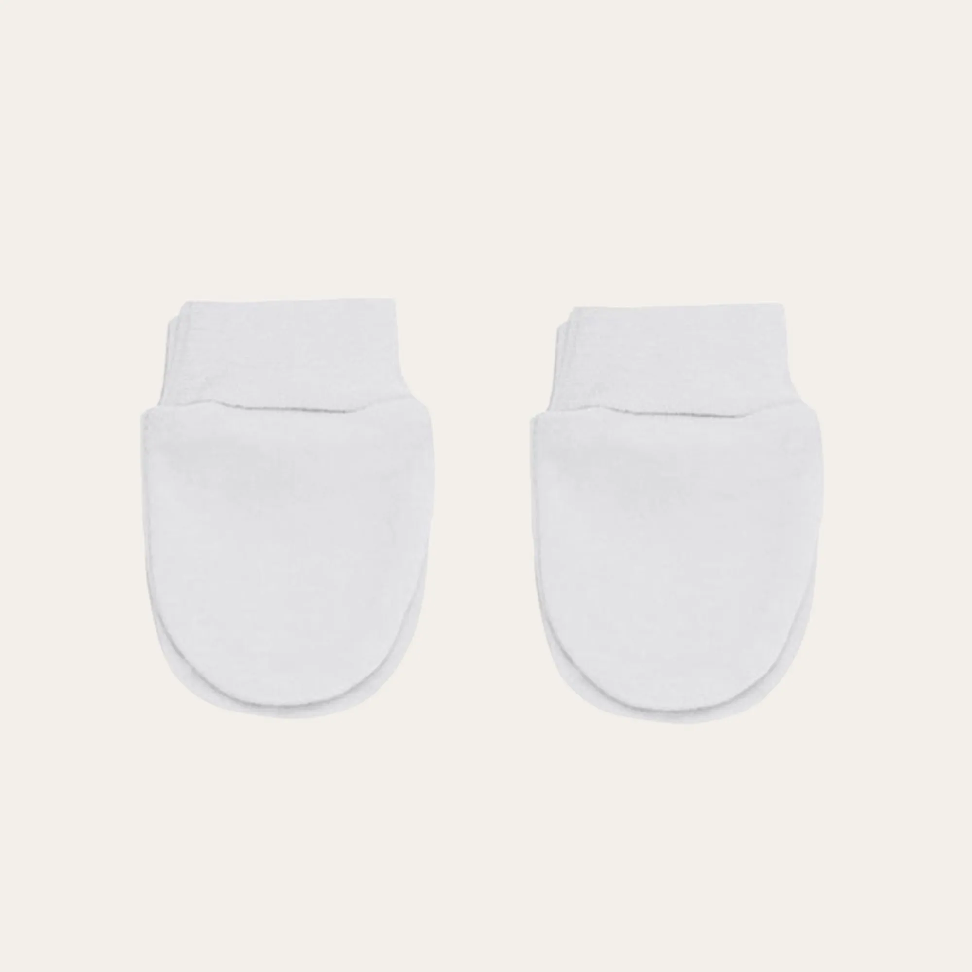 White Anti Scratch Baby Mittens 0-6 Months