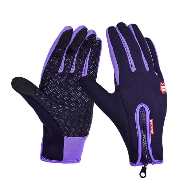 Winter Mens Women Cycling Anti-Slip Motorcycle Windproof Bike Gloves Anti-Shock Full Finger Mountain Bicycle Gloves