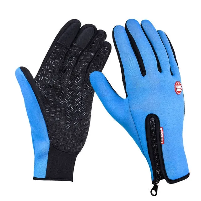 Winter Mens Women Cycling Anti-Slip Motorcycle Windproof Bike Gloves Anti-Shock Full Finger Mountain Bicycle Gloves