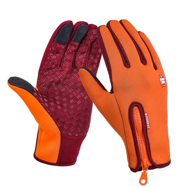 Winter Mens Women Cycling Anti-Slip Motorcycle Windproof Bike Gloves Anti-Shock Full Finger Mountain Bicycle Gloves