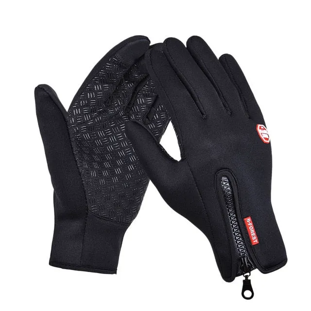 Winter Mens Women Cycling Anti-Slip Motorcycle Windproof Bike Gloves Anti-Shock Full Finger Mountain Bicycle Gloves