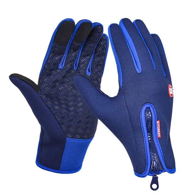 Winter Mens Women Cycling Anti-Slip Motorcycle Windproof Bike Gloves Anti-Shock Full Finger Mountain Bicycle Gloves