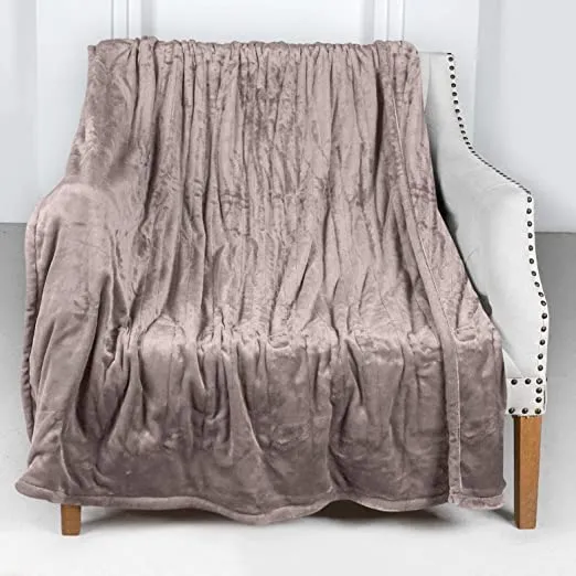 Yashong Electric Blanket Flannel Heated Throw 50" x 60", ETL Certification LCD Display Controller Fast Heating with 6 Heating Settings & 8 Time Setting (1/2h-4h) Auto of, Machine Washable (Brown)