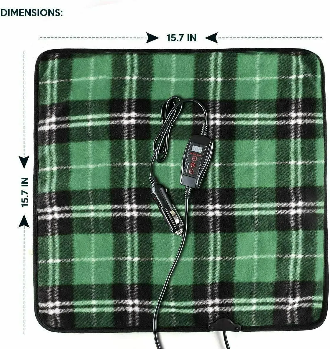 ZONETECH Green Plaid Warming Pad, Warms on Cold Weather, Perfect Sizing for Pets